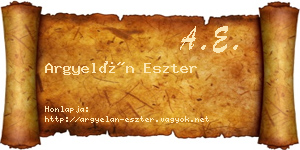 Argyelán Eszter névjegykártya